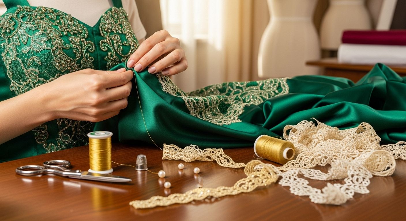 Пошив одежды для торжественных случаев из дорогих тканей