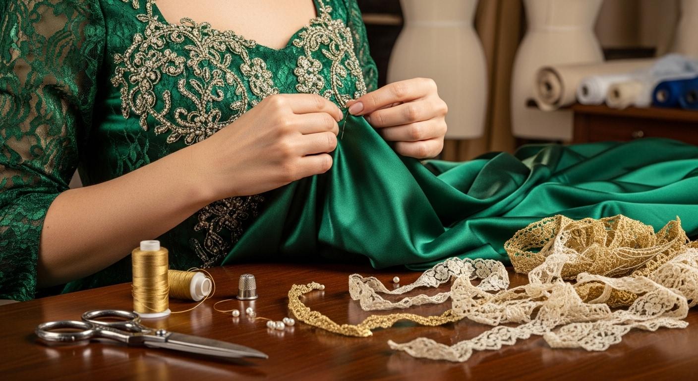 Вечерний наряд из дорогой ткани