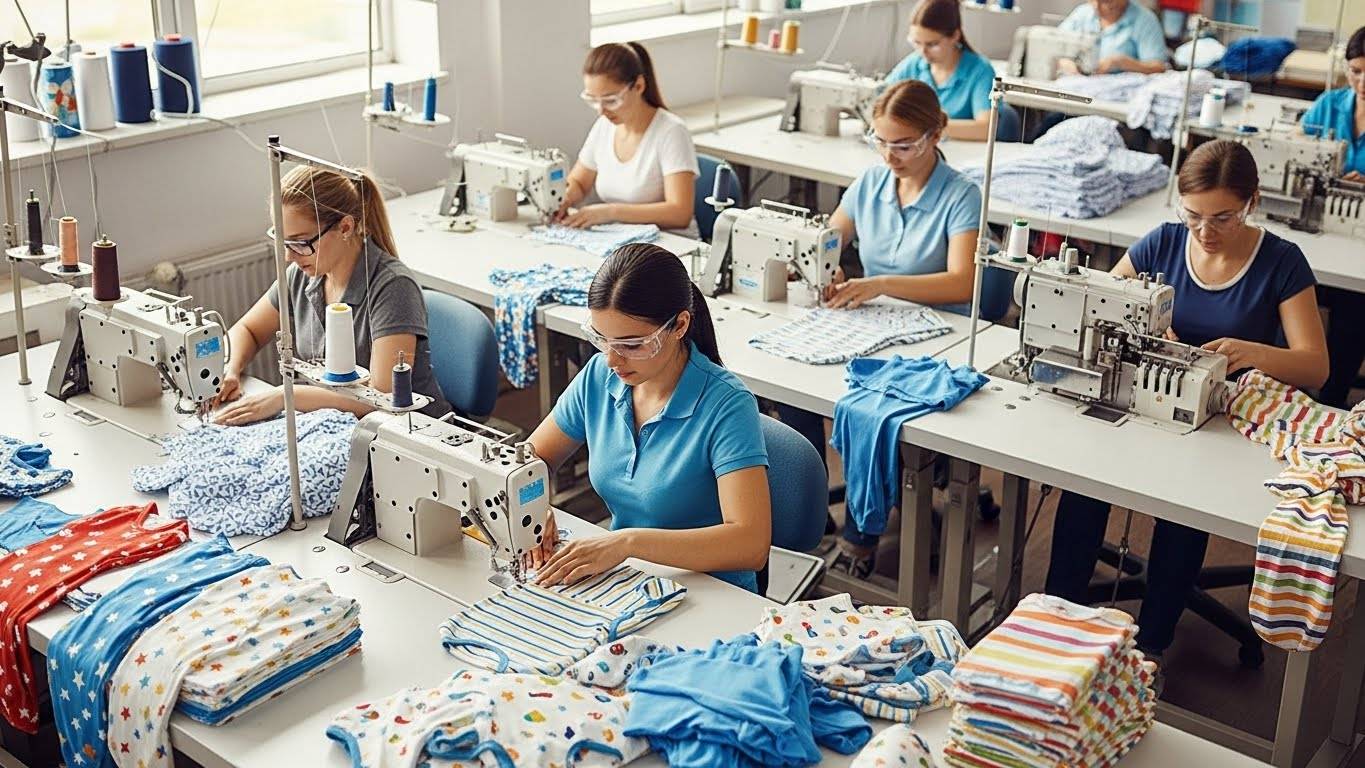 Швейное производство из хлопковых тканей для детской одежды
