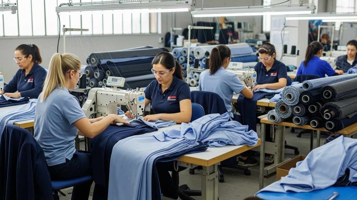 Швейное производство из смесовых тканей для корпоративной одежды