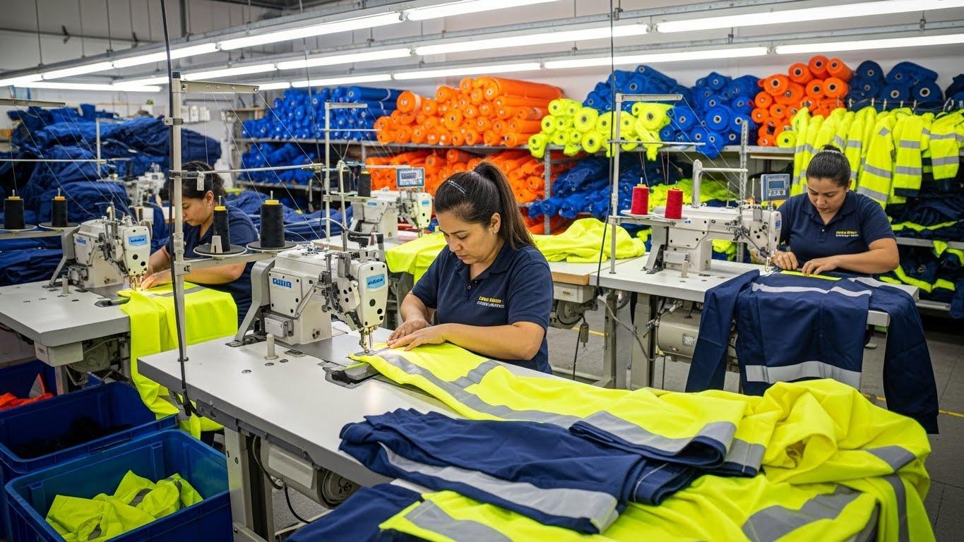 Швейное производство из синтетических материалов для рабочей одежды