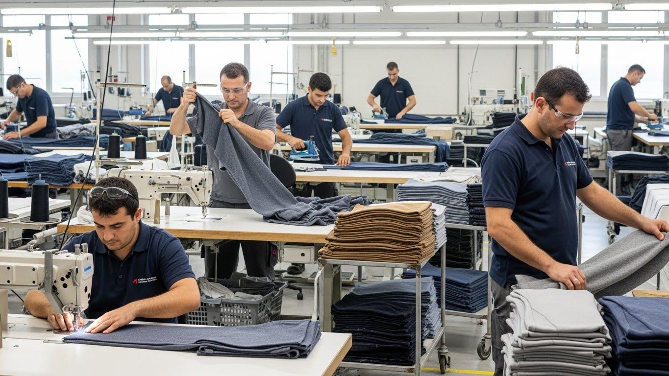 Швейная фабрика по пошиву одежды из смесовых тканей для мужчин