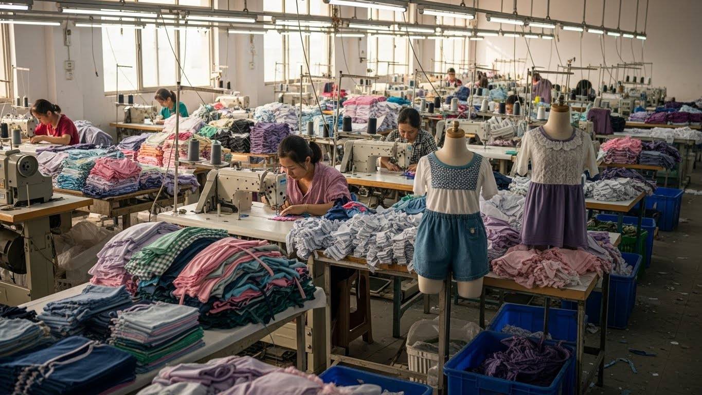 Швейная фабрика по пошиву одежды из смесовых тканей для детей