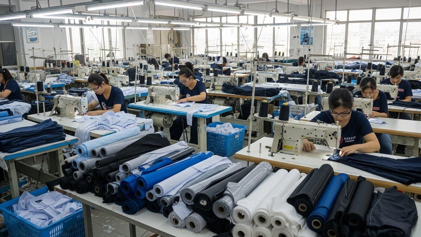 Швейная фабрика по пошиву одежды из синтетических тканей для мужчин