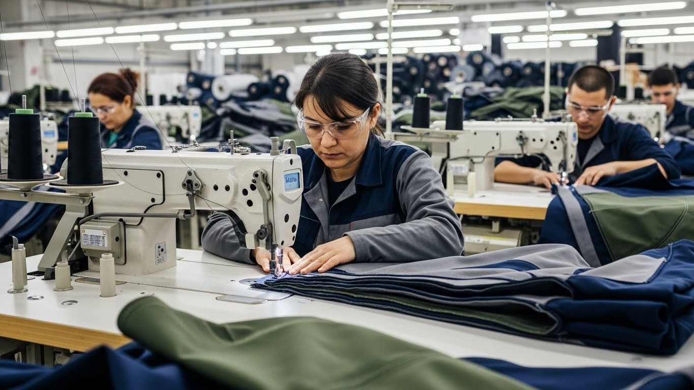 Швейное производство из плотных технических тканей для защитной одежды