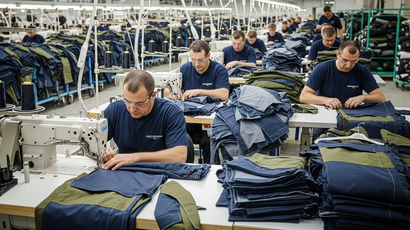 Швейное производство защитной одежды из плотных технических тканей