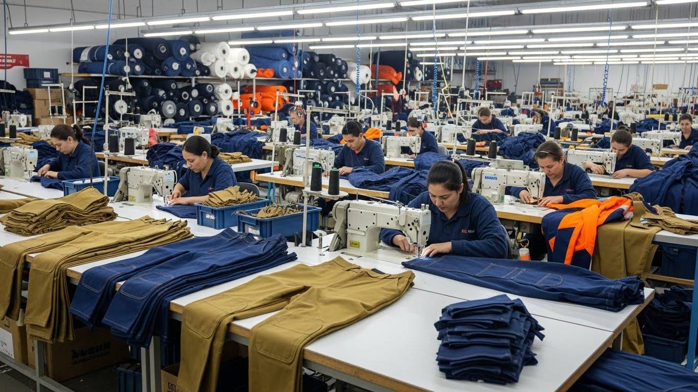 Швейное производство для строительства рабочей одежды