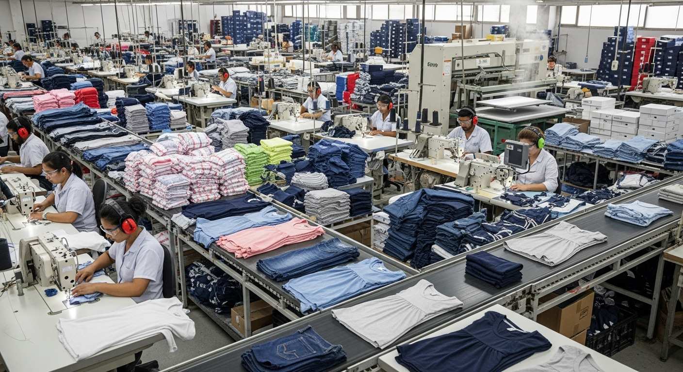 Пошив одежды массового производства для повседневной носки