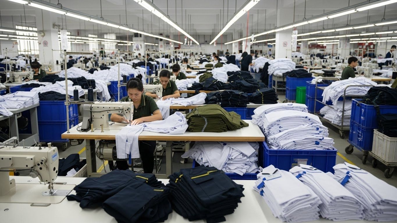 Массовое швейное производство униформы