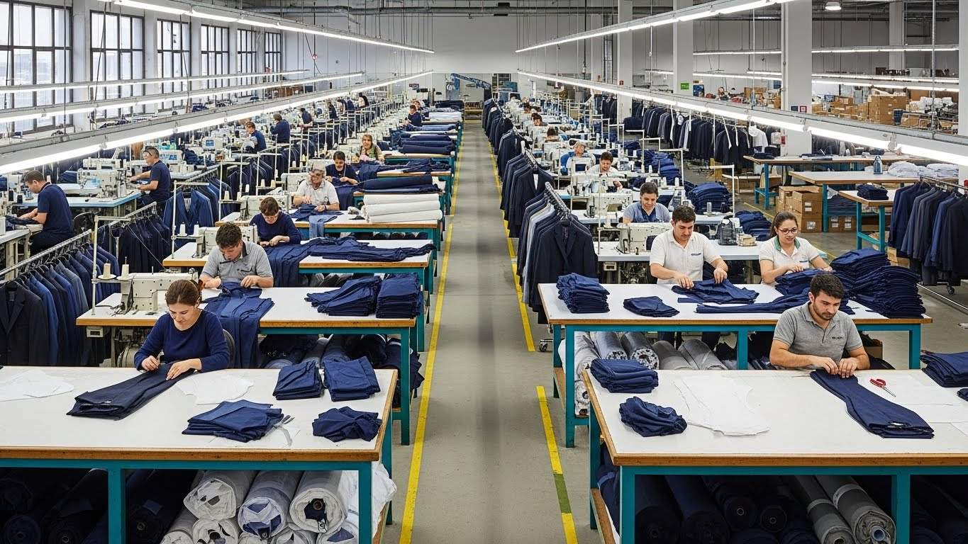 Швейная фабрика промышленного производства одежды для мужчин Промышленное производство мужской одежды