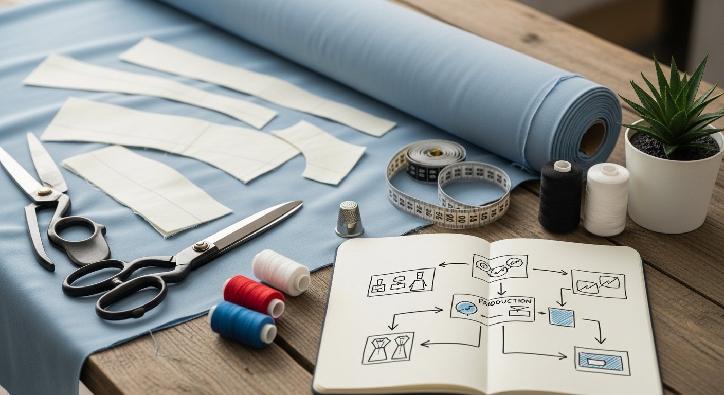 Производственный процесс на швейной фабрике