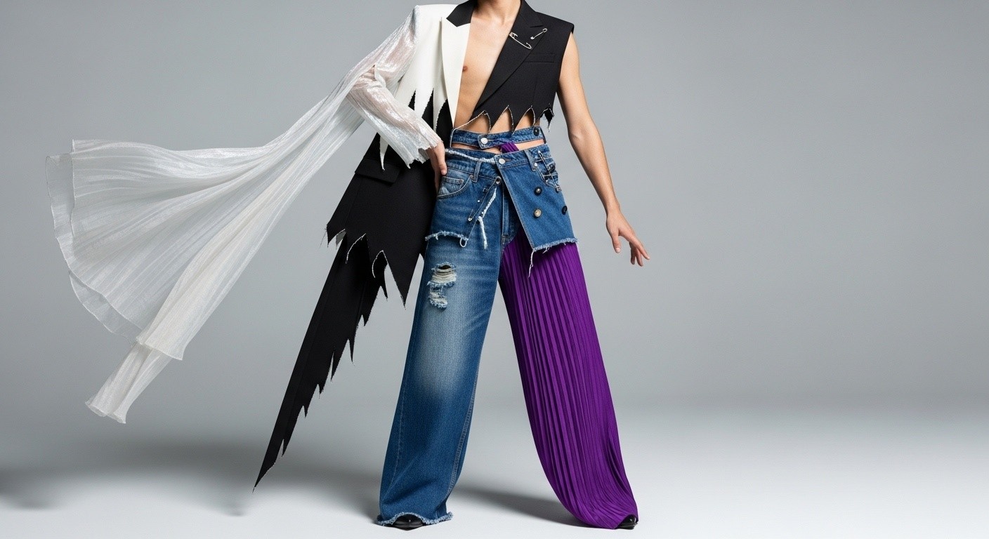 Асимметричный наряд с индивидуальным дизайном