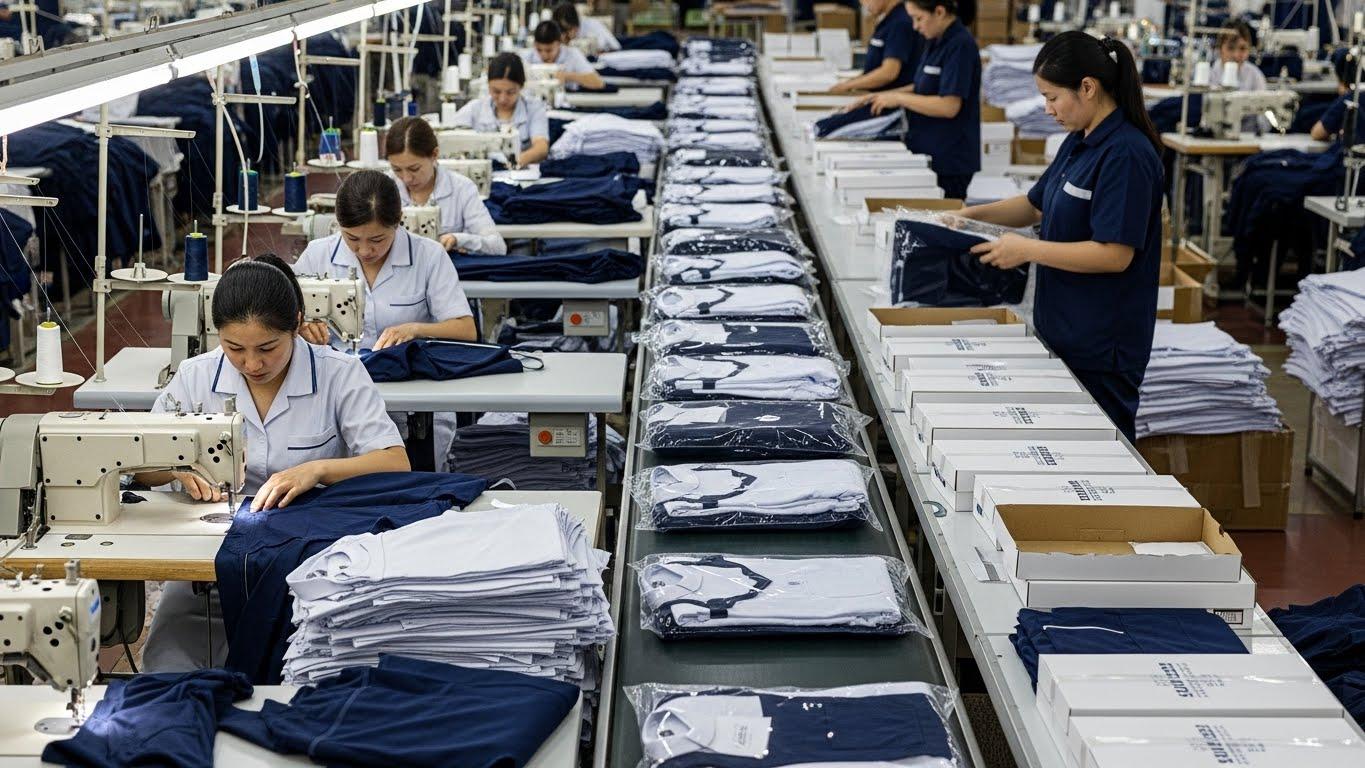 Швейное производство с упаковкой униформы