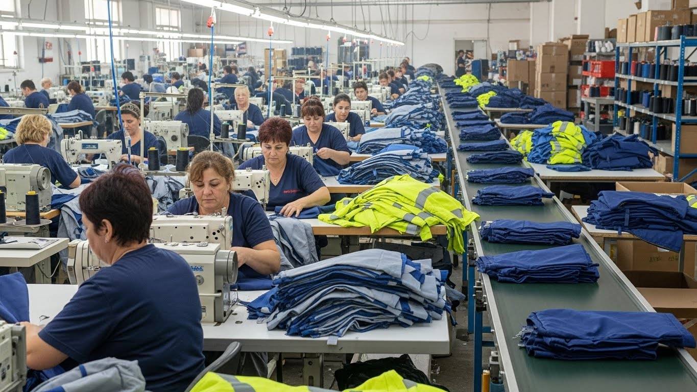 Швейное производство эконом класса рабочей одежды