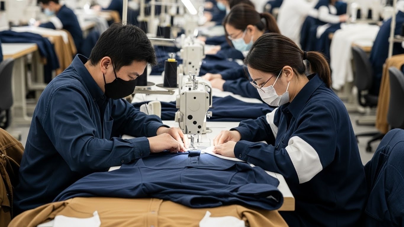 Процесс швейного производства корпоративной одежды эконом-класса