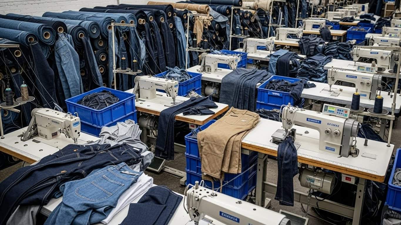 Швейное производство среднего класса рабочей одежды