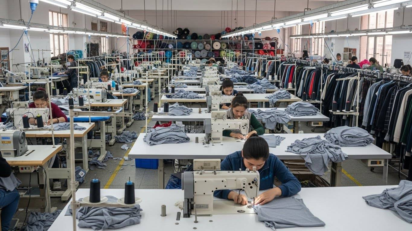 Процесс пошива одежды средними сериями Швейная фабрика среднесерийного производства