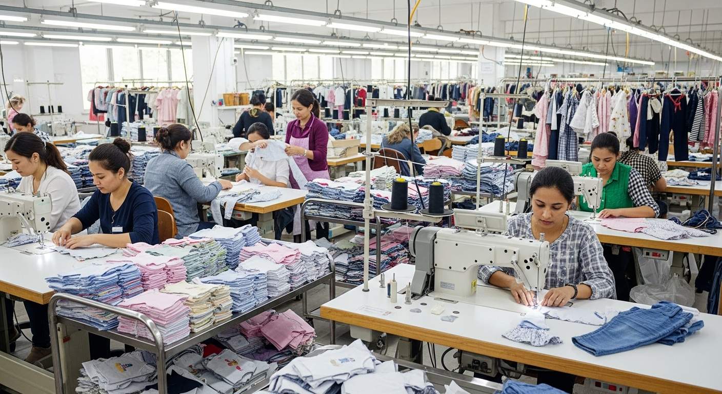 Швейная фабрика производственного аутсорсинга одежды для детей