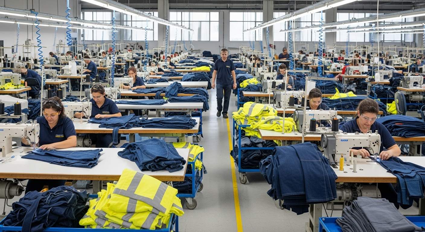 Швейная фабрика производственного аутсорсинга спецодежды